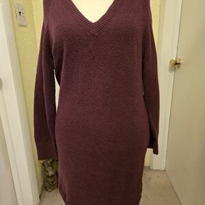 Old Navy Women's Long Sleeve Dress - Burgundy
